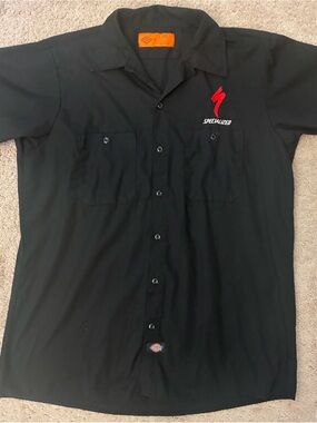 Dickies Specialized Black Short-Sleeve Button-Up Work Shirt Men’s L